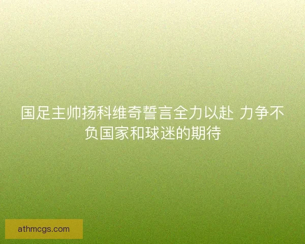国足主帅扬科维奇誓言全力以赴 力争不负国家和球迷的期待 国足主帅扬科维奇誓言全力以赴 力争不负国家和球迷的期待