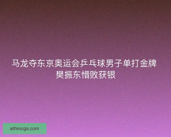 马龙夺东京奥运会乒乓球男子单打金牌 樊振东惜败获银